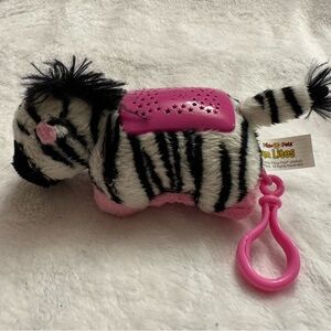 Zebra Plush Night Light Clip-On - Pink and Black